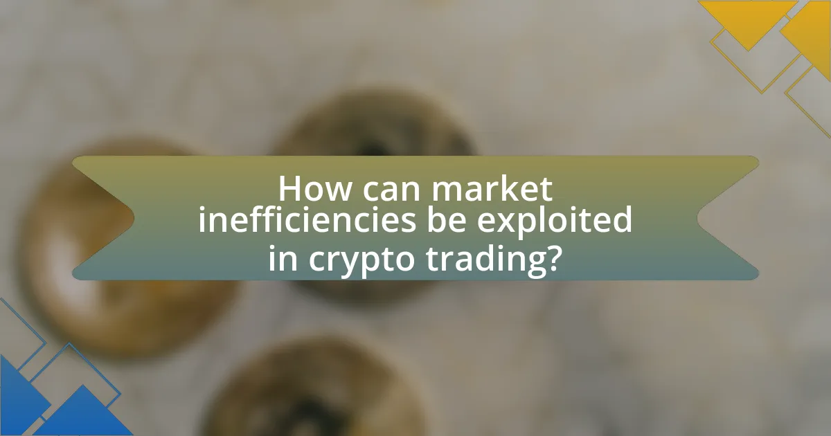How can market inefficiencies be exploited in crypto trading?