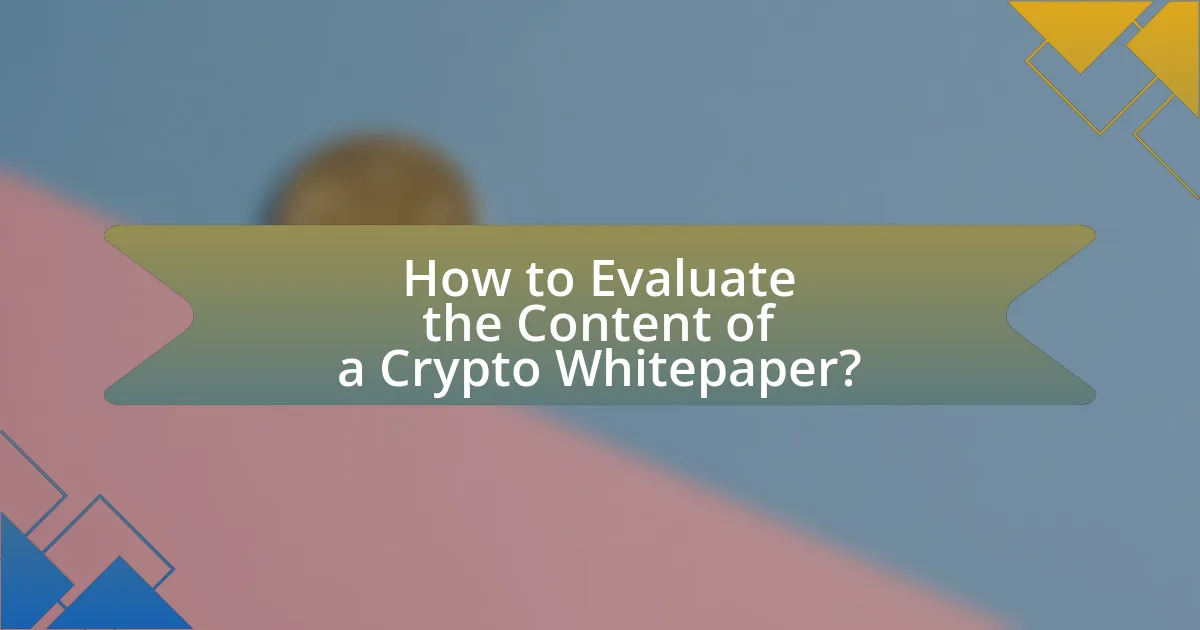 How to Evaluate the Content of a Crypto Whitepaper?