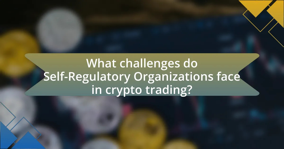 What challenges do Self-Regulatory Organizations face in crypto trading?