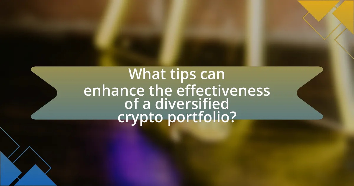 What tips can enhance the effectiveness of a diversified crypto portfolio?